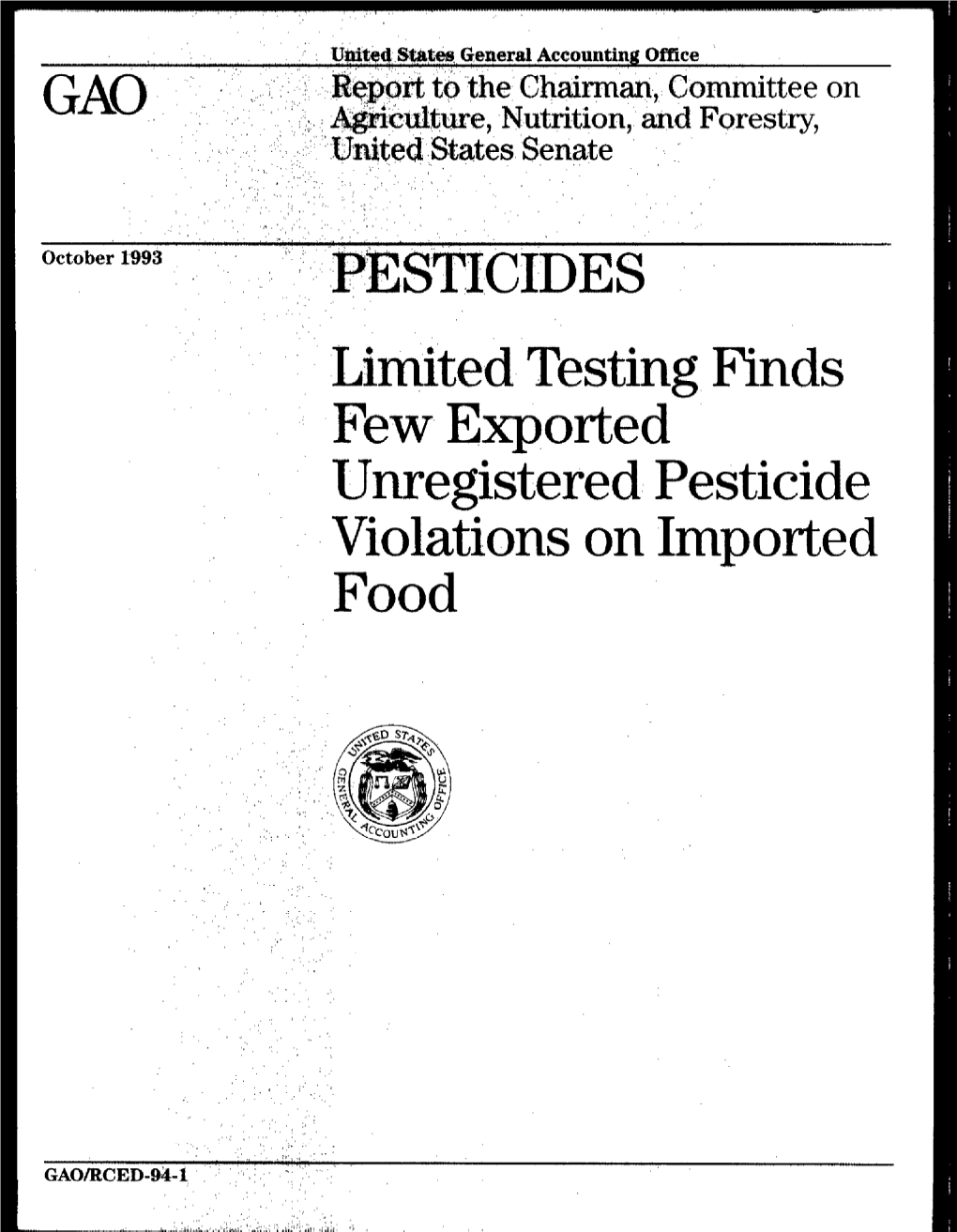 RCED-94-1 Pesticides