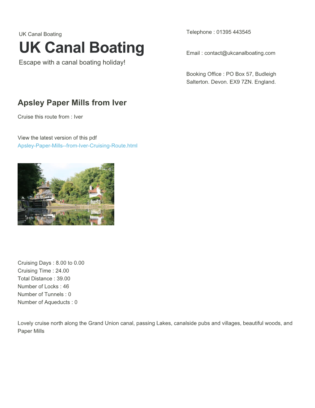 Apsley Paper Mills from Iver | UK Canal Boating