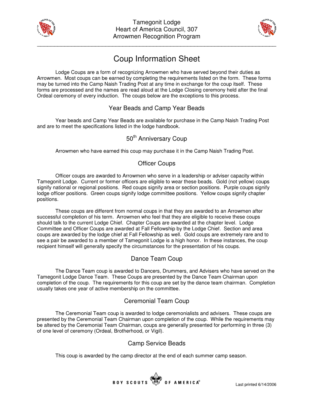Coup Information Sheet