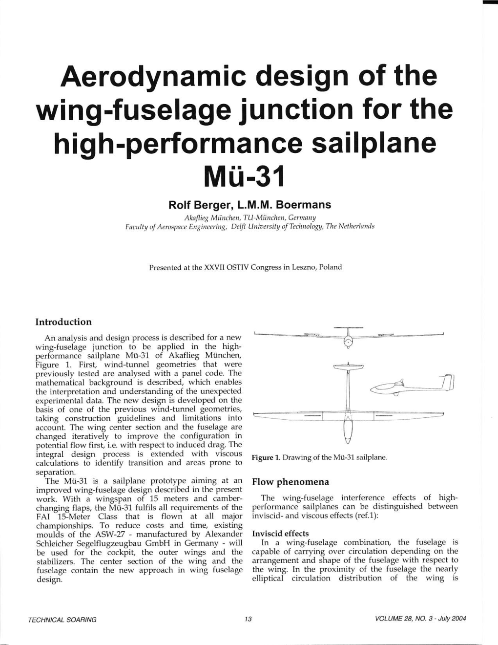 Wing-Fuselage Junction for the Aerodynamic Design of the H Igh