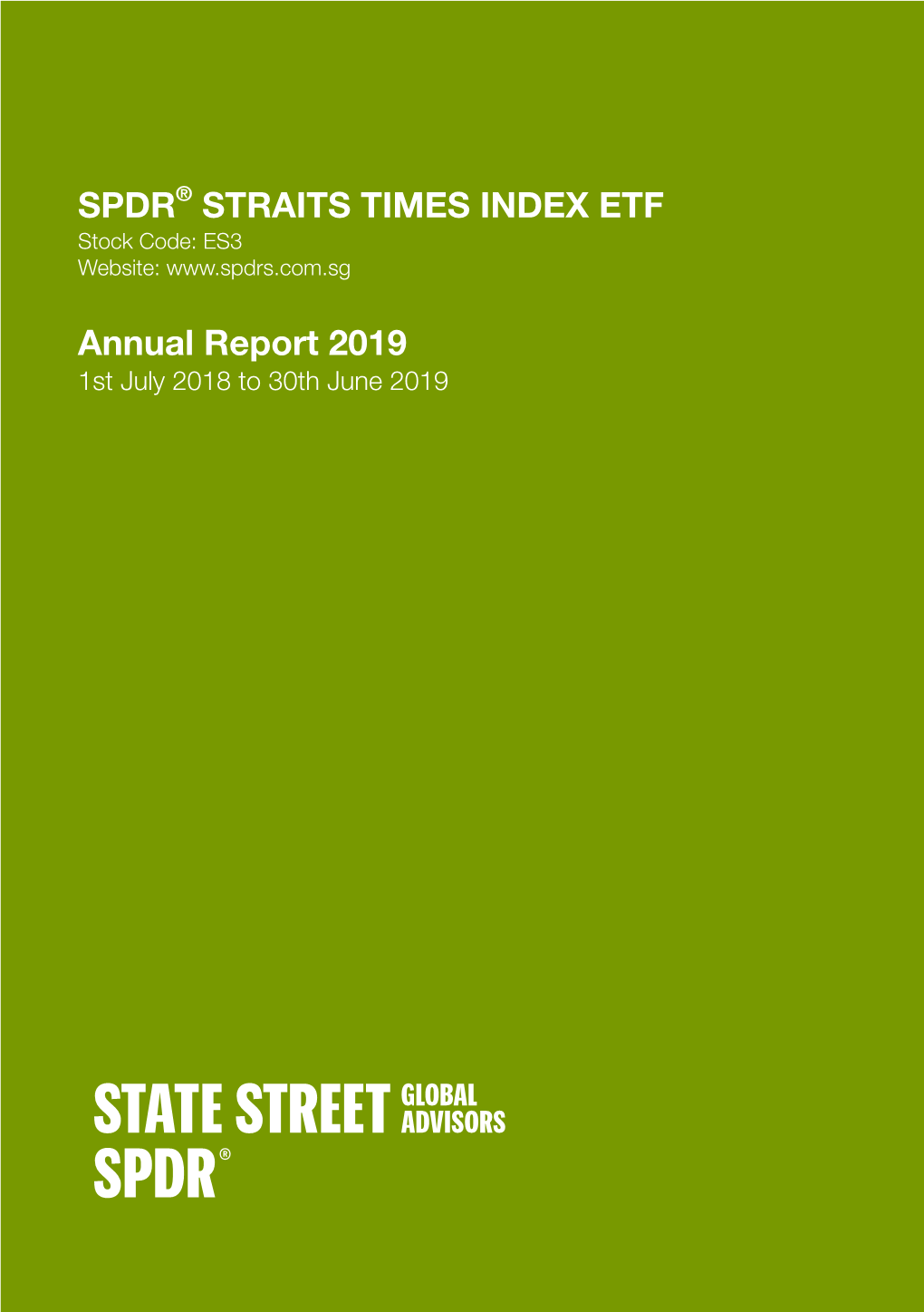 SPDR® STRAITS TIMES INDEX ETF Annual Report 2019