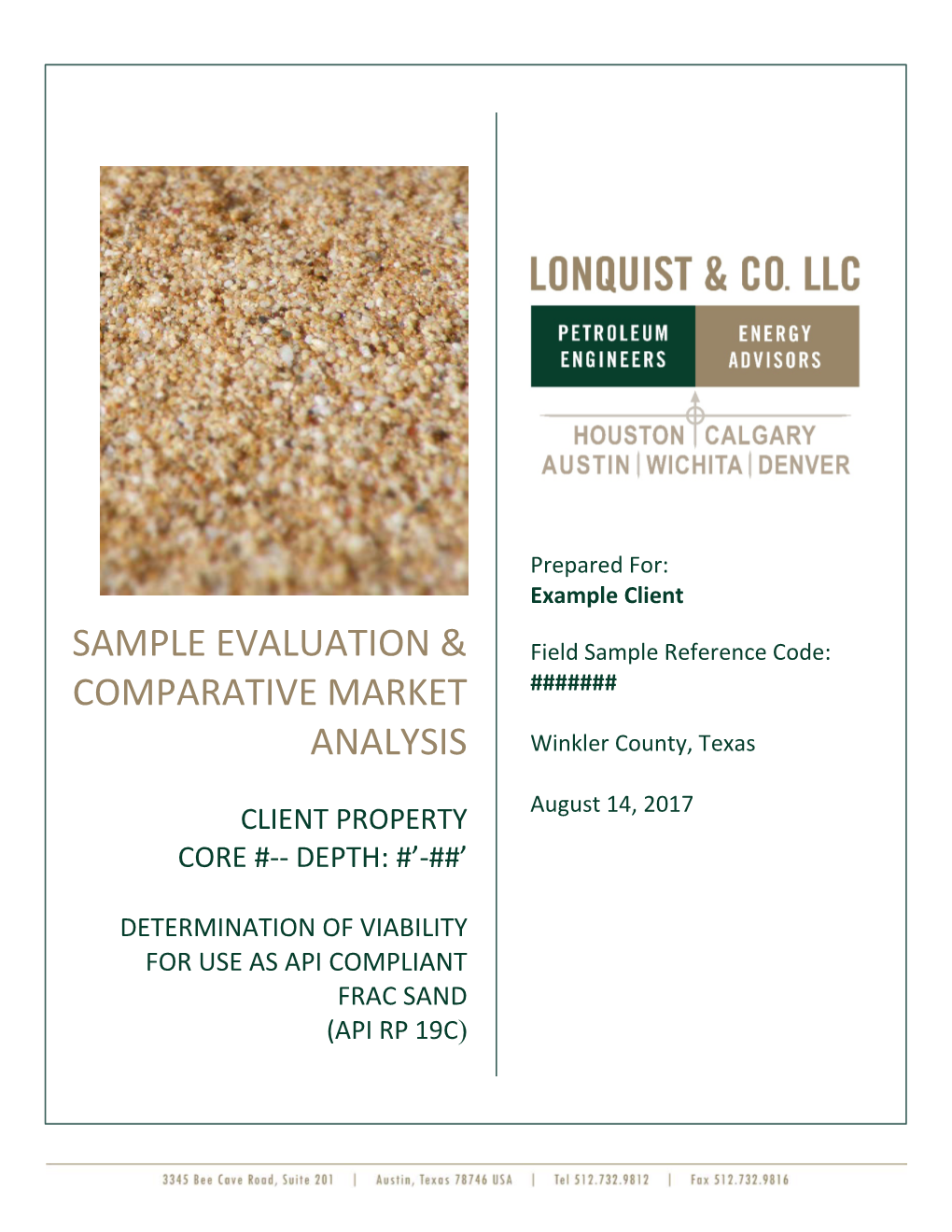 Sieve Analysis, Bulk Density & Turbidity