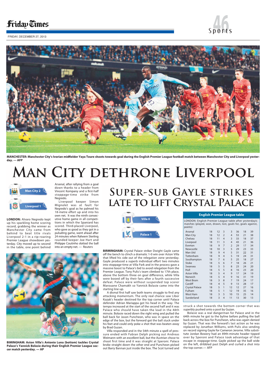 Man City Dethrone Liverpool