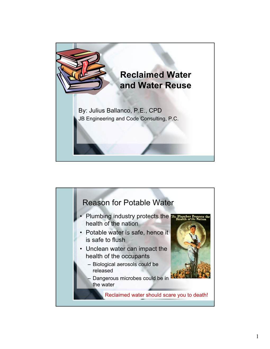 Reclaimed Water D W T R and Water Reuse