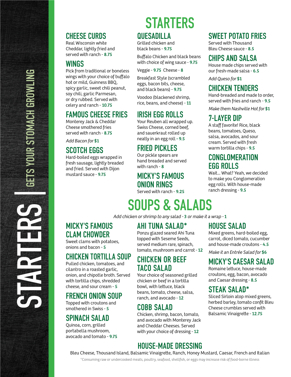 Starters Soups & Salads