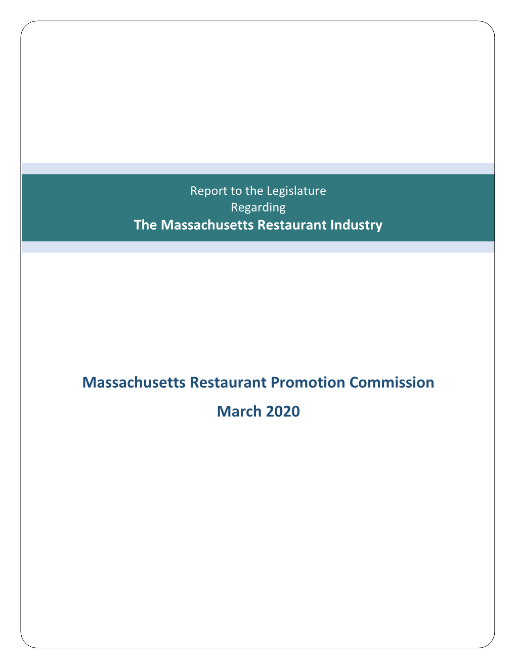 Massachusetts Restaurant Promotion Commission March 2020