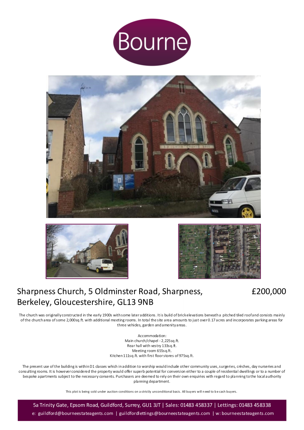 Sharpness Church, 5 Oldminster Road, Sharpness, Berkeley, Gloucestershire, GL13 9NB £200,000