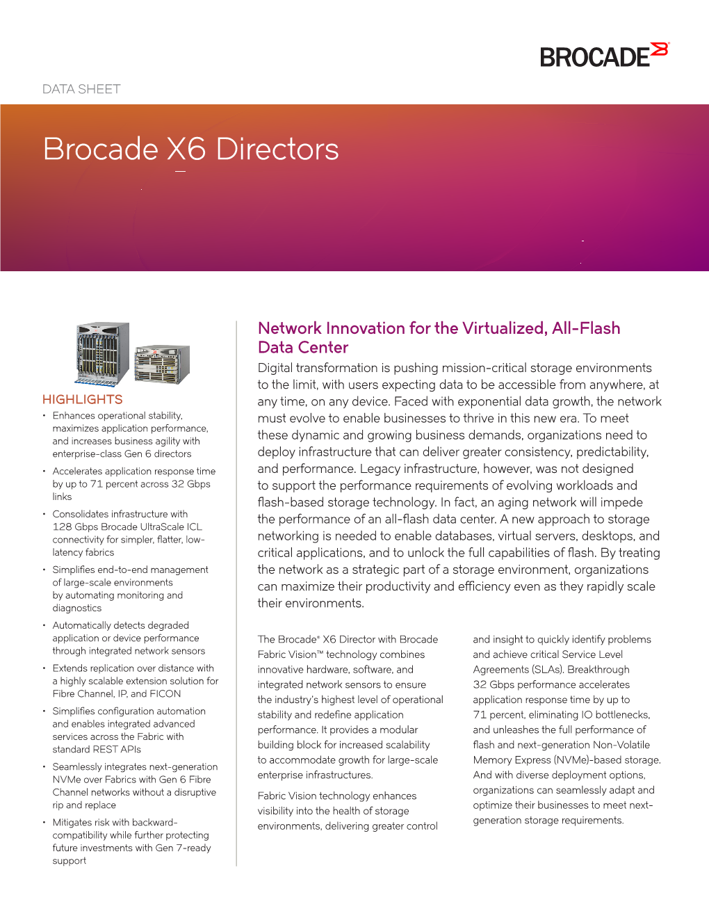 Brocade X6 Directors Datasheet