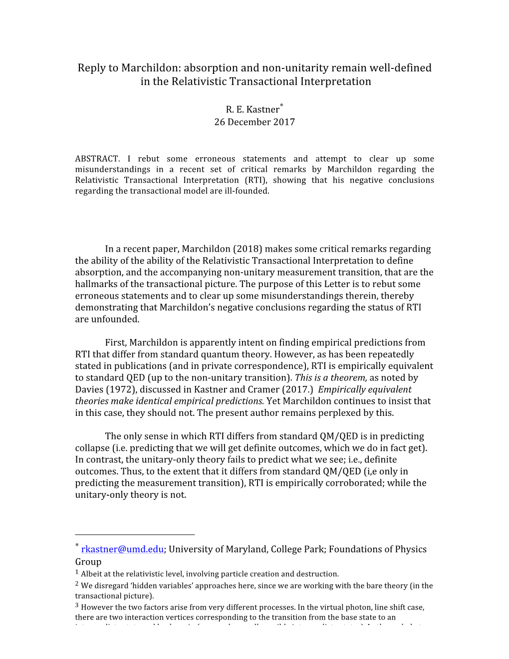 Reply to Marchildon: Absorption and Non-Unitarity Remain Well-Defined in the Relativistic Transactional Interpretation