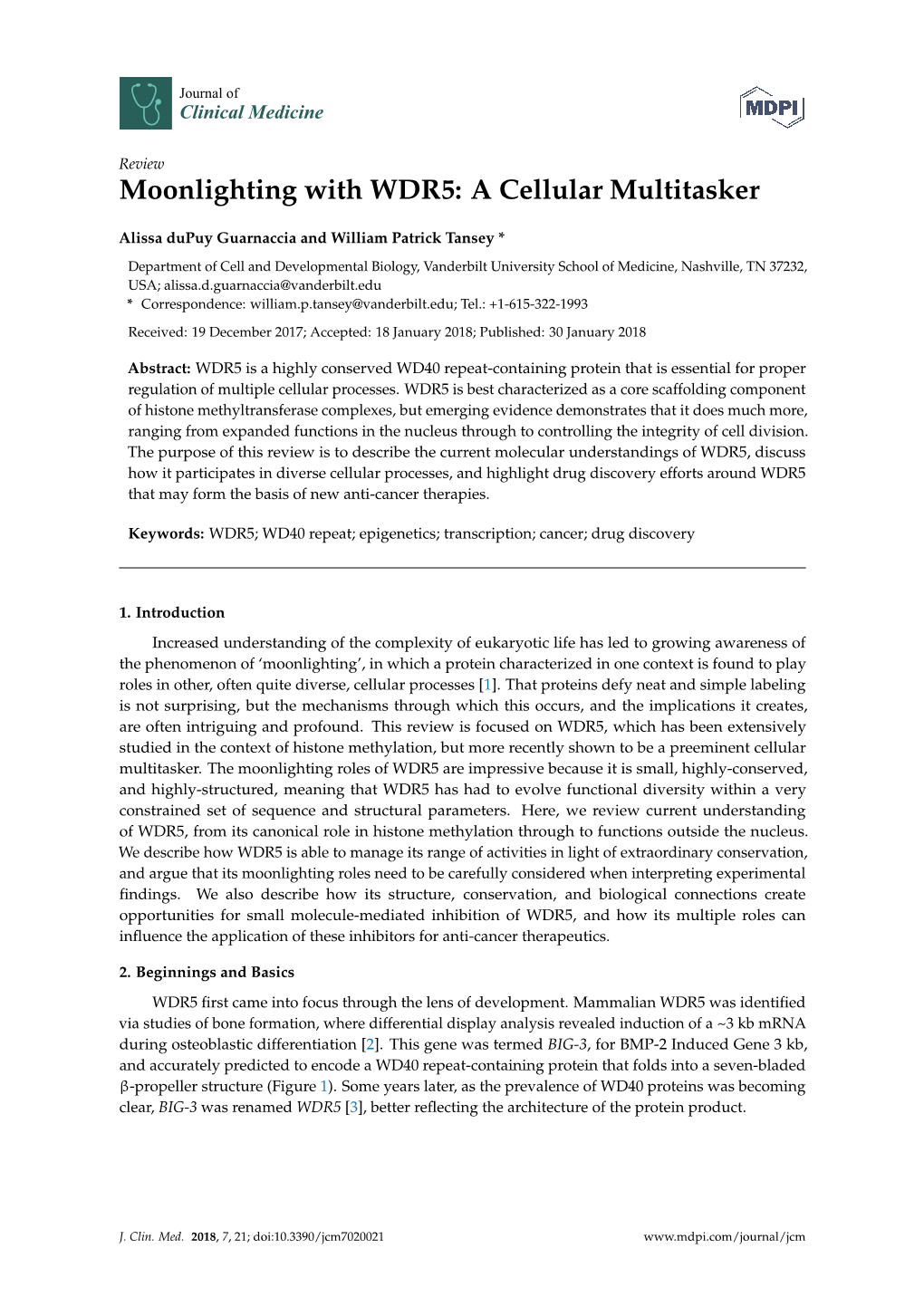 Moonlighting with WDR5: a Cellular Multitasker