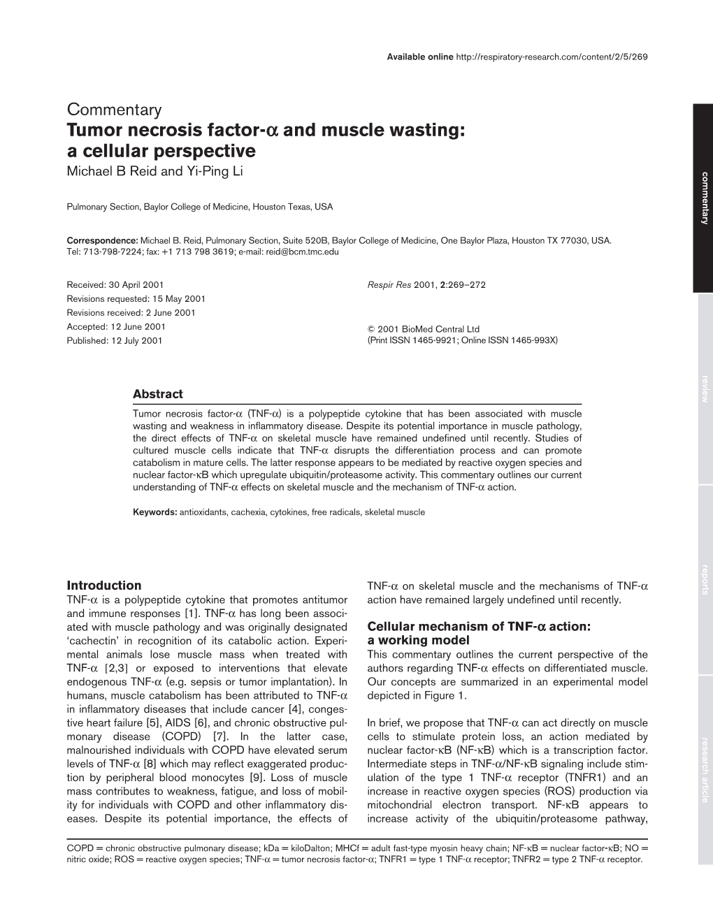 Tumor Necrosis Factor-Α and Muscle Wasting: a Cellular Perspective