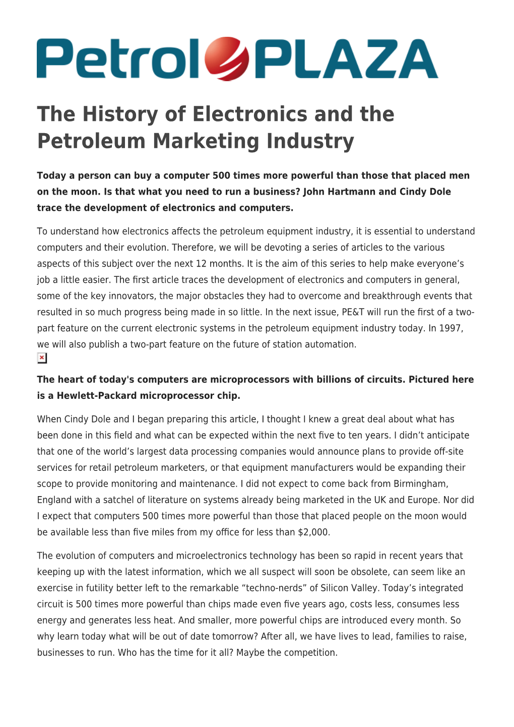 The History of Electronics and the Petroleum Marketing Industry