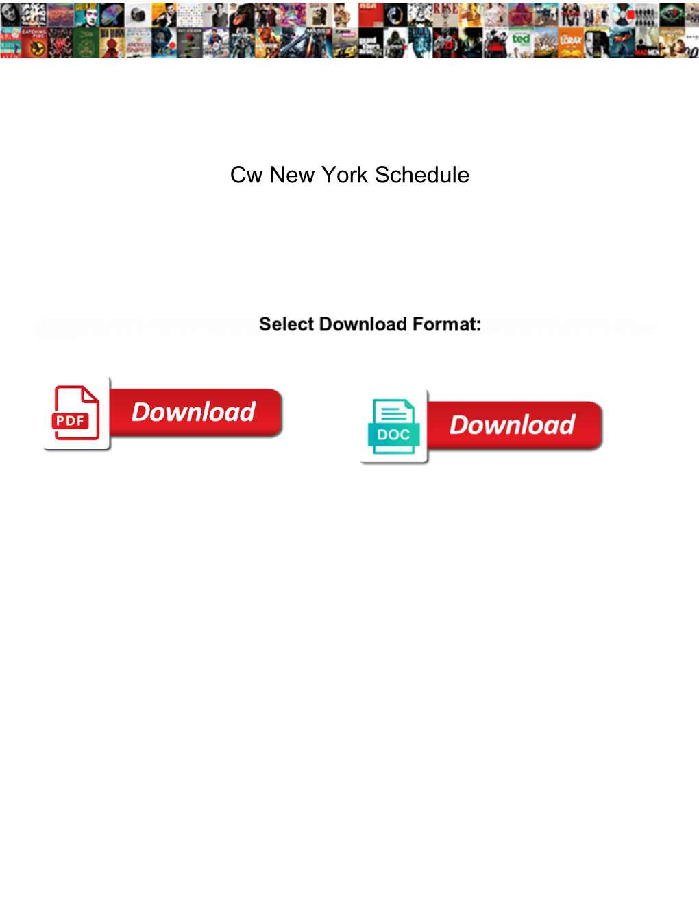 Cw New York Schedule