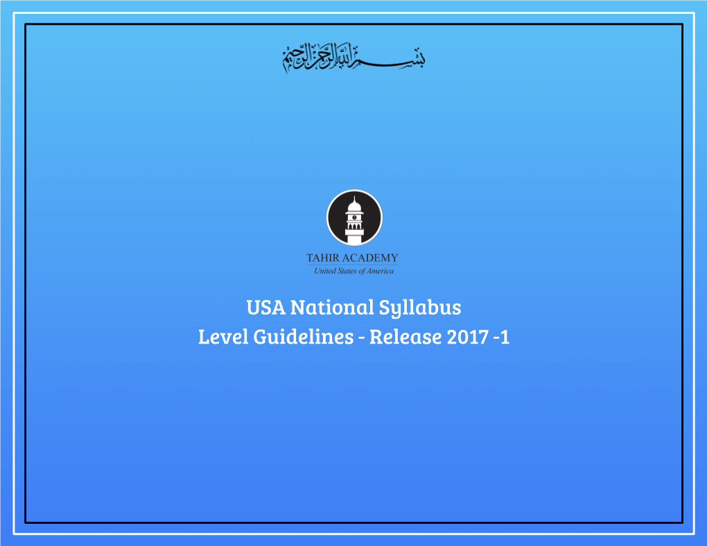 USA National Syllabus Level Guidelines