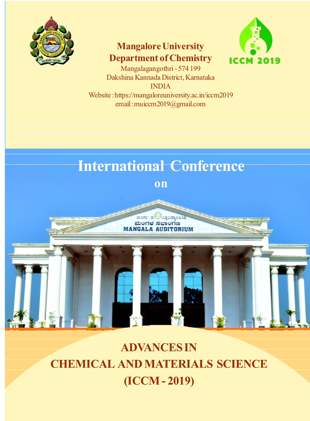 Iccm2019 Email : Muiccm2019@Gmail.Com