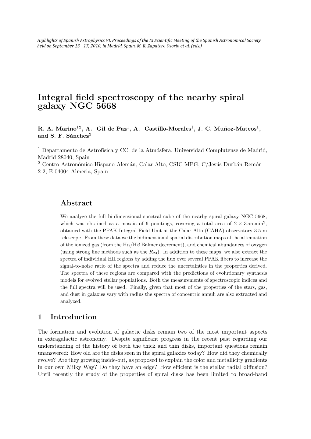 Integral Field Spectroscopy of the Nearby Spiral Galaxy NGC 5668