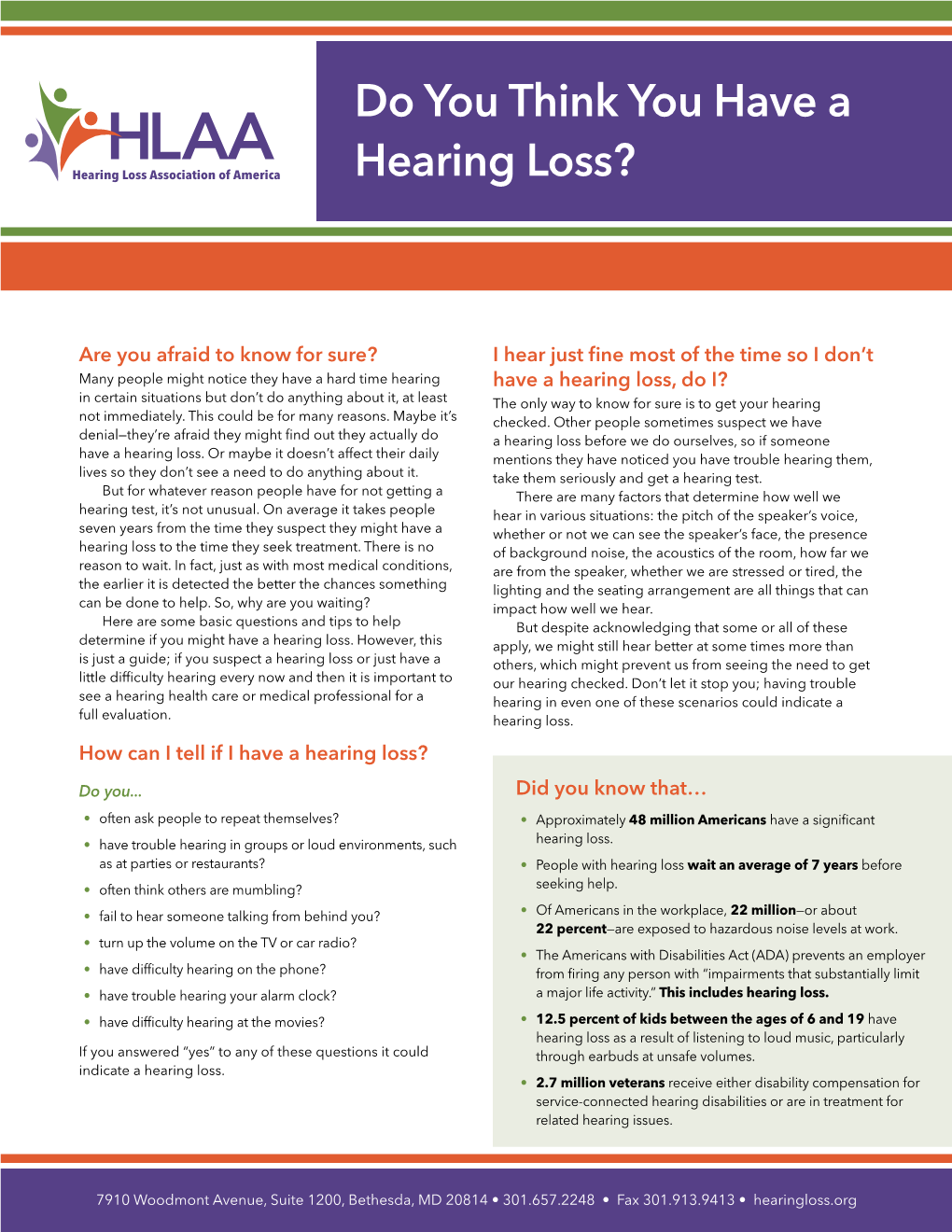 Do You Think You Have a Hearing Loss?