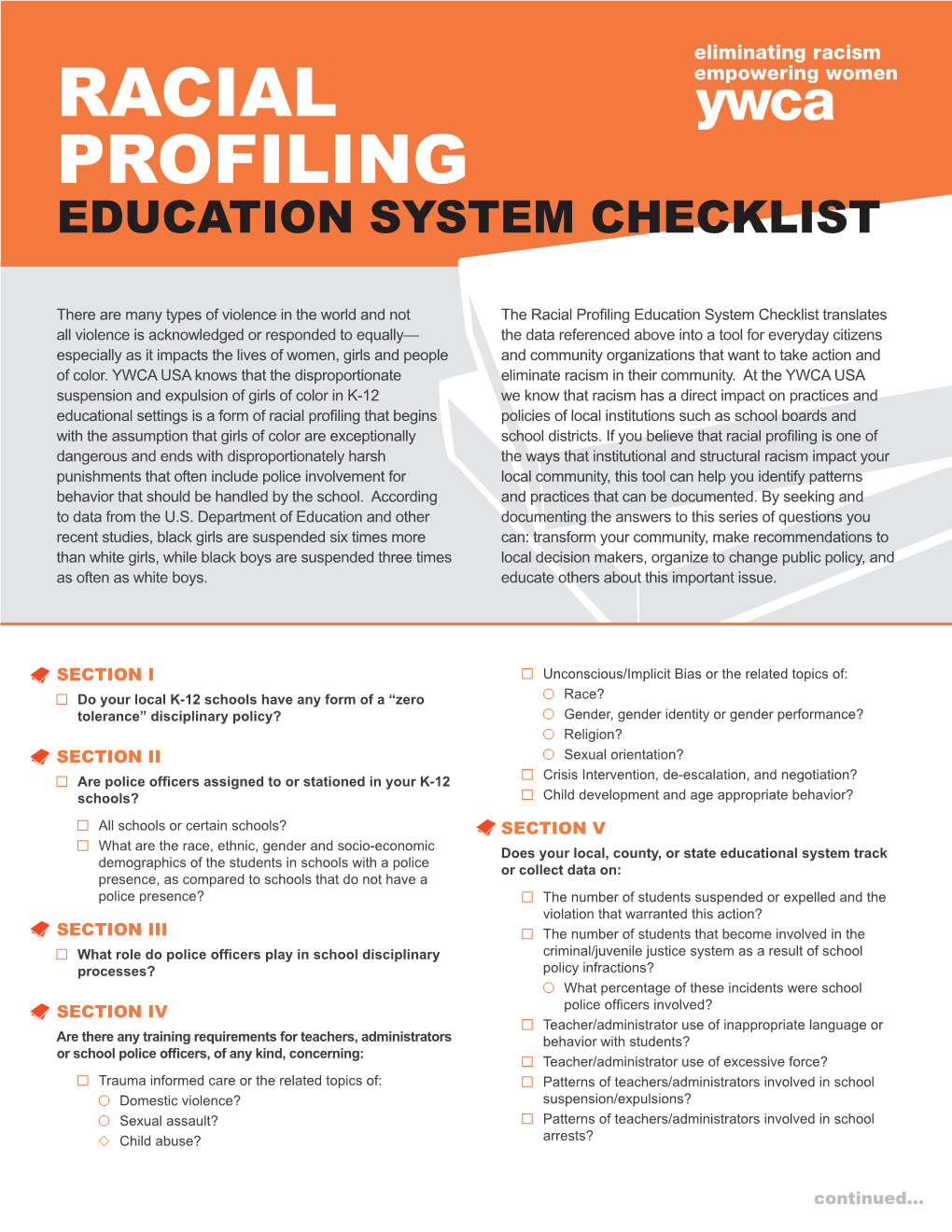 Racial Profiling Education System Checklist