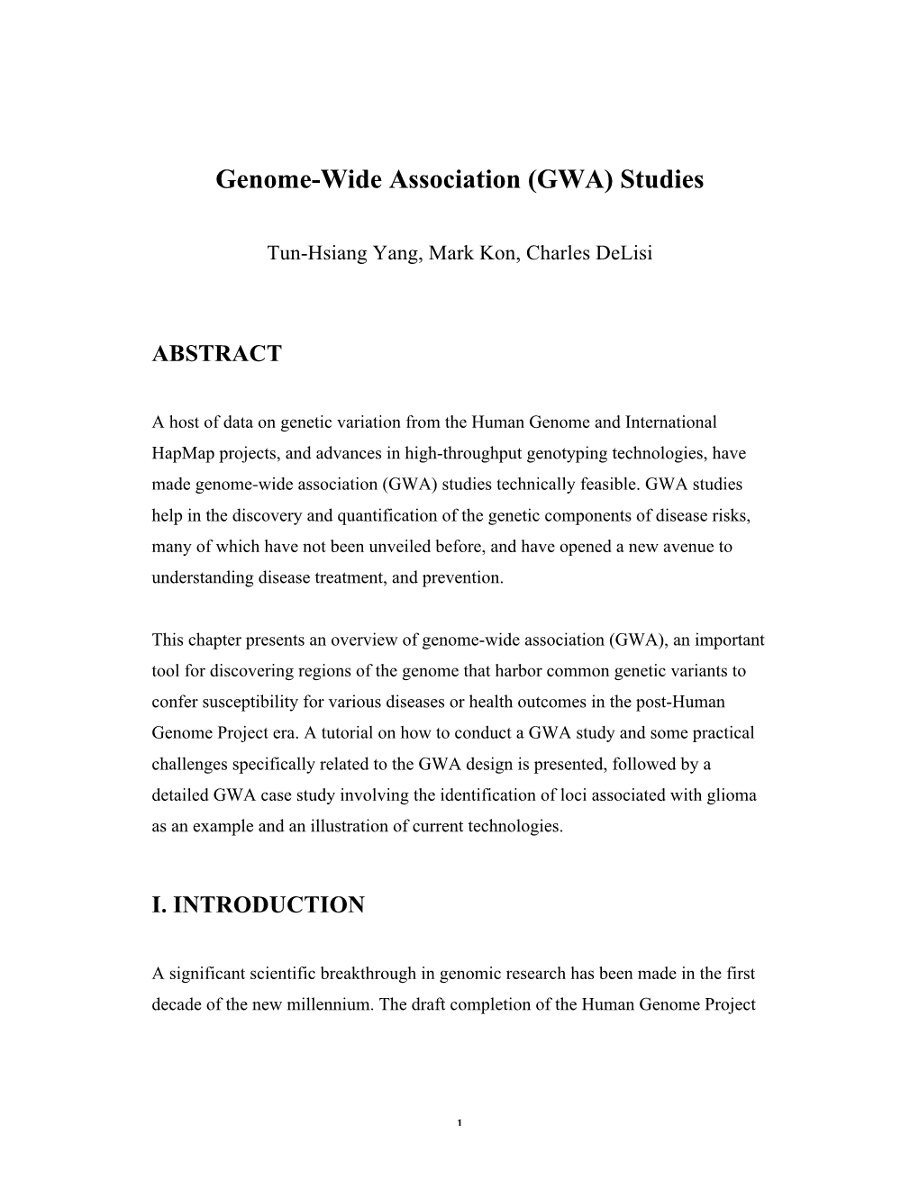 Current Trends in Genome-Wide Association Studies