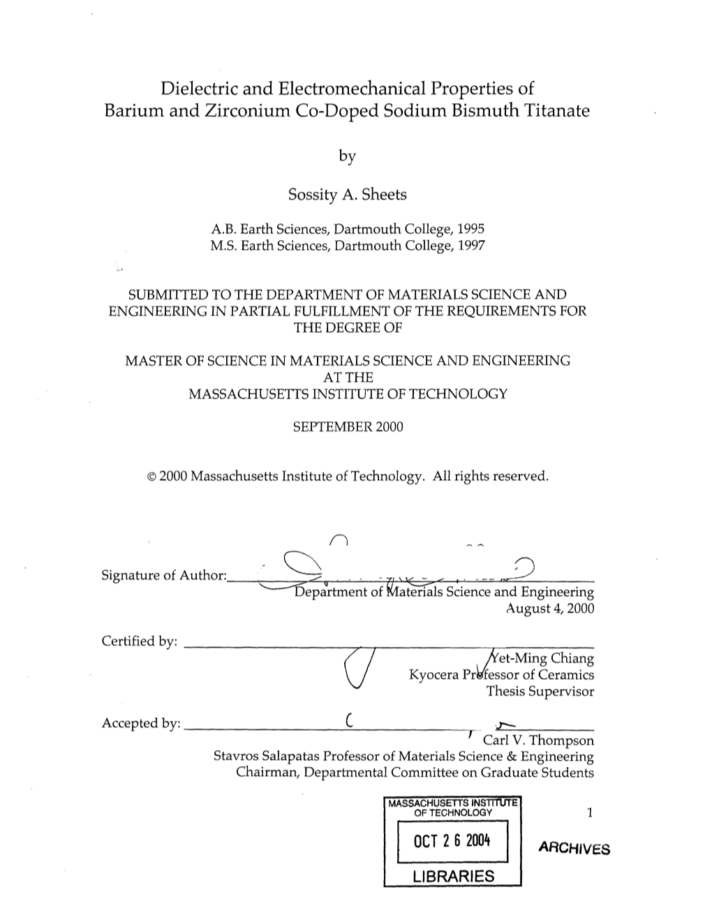 Barium and Zirconium Co-Doped Sodium Bismuth Titanate