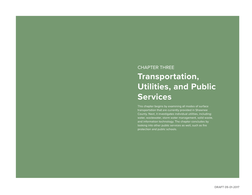 Transportation, Utilities, and Public Services This Chapter Begins by Examining All Modes of Surface Transportation That Are Currently Provided in Shawnee County