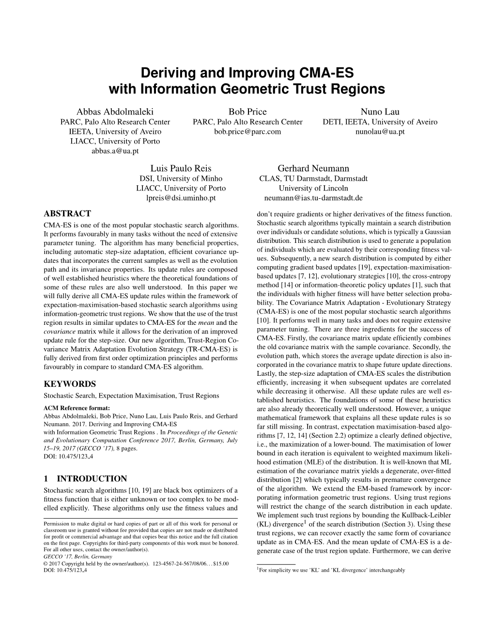 Deriving and Improving CMA-ES with Information Geometric Trust Regions