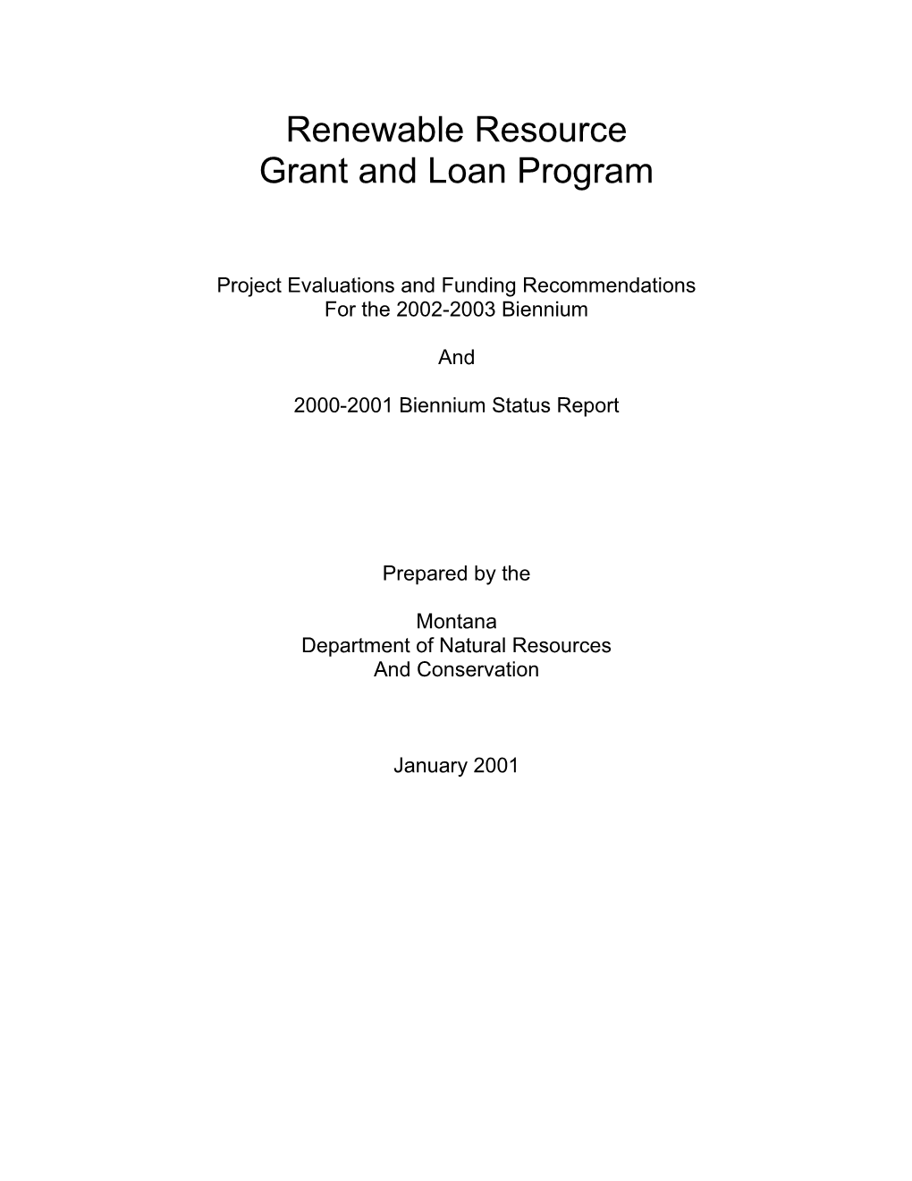 Grant and Loan Program