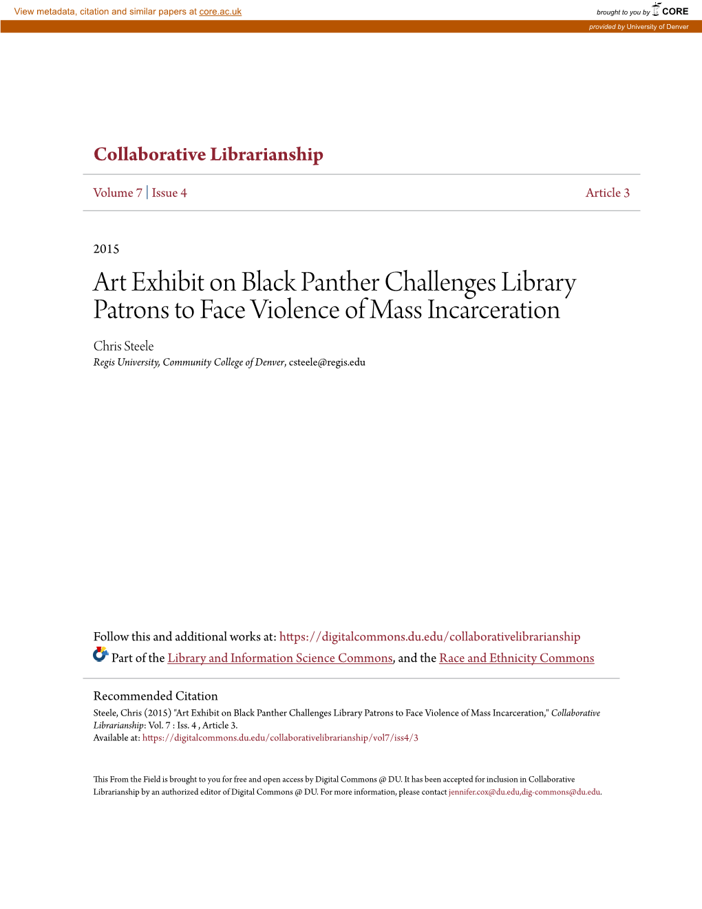 Art Exhibit on Black Panther Challenges Library Patrons to Face