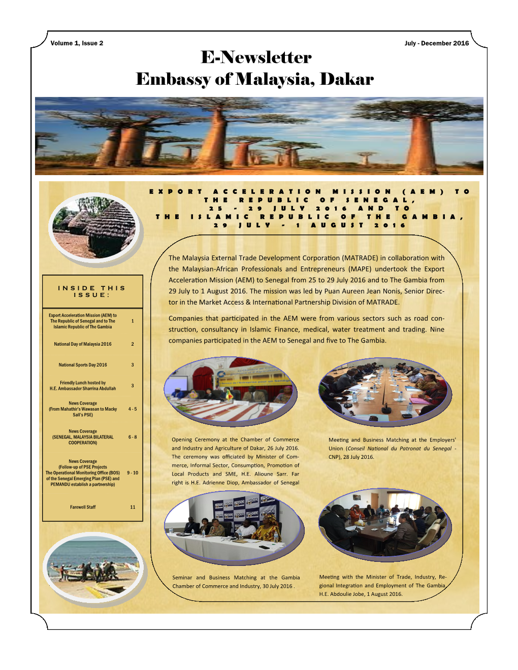 E-Newsletter Embassy of Malaysia, Dakar