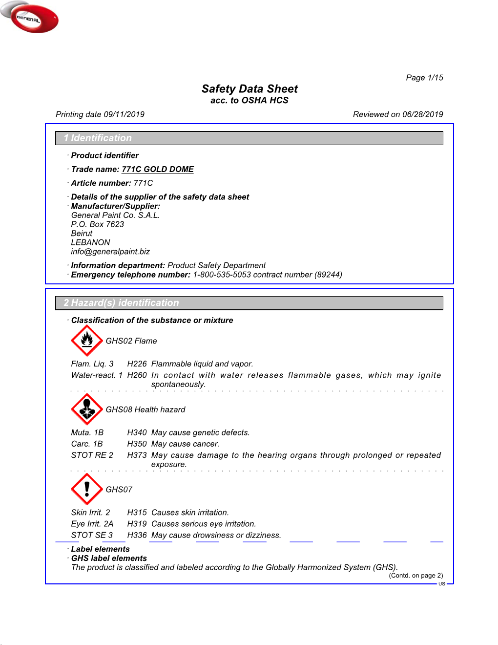 Safety Data Sheet Acc