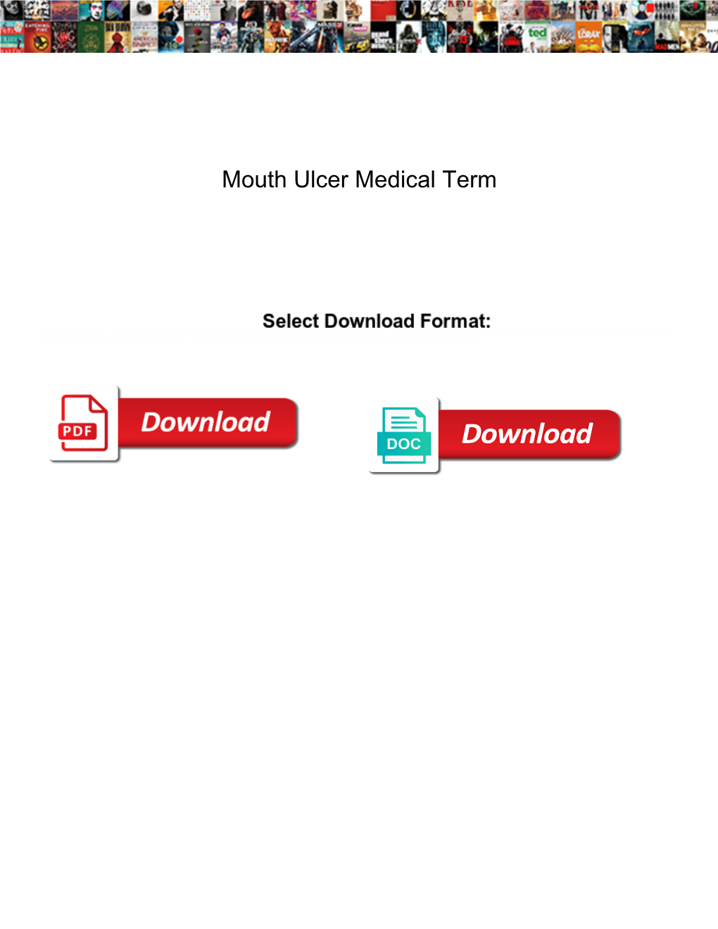 Mouth Ulcer Medical Term