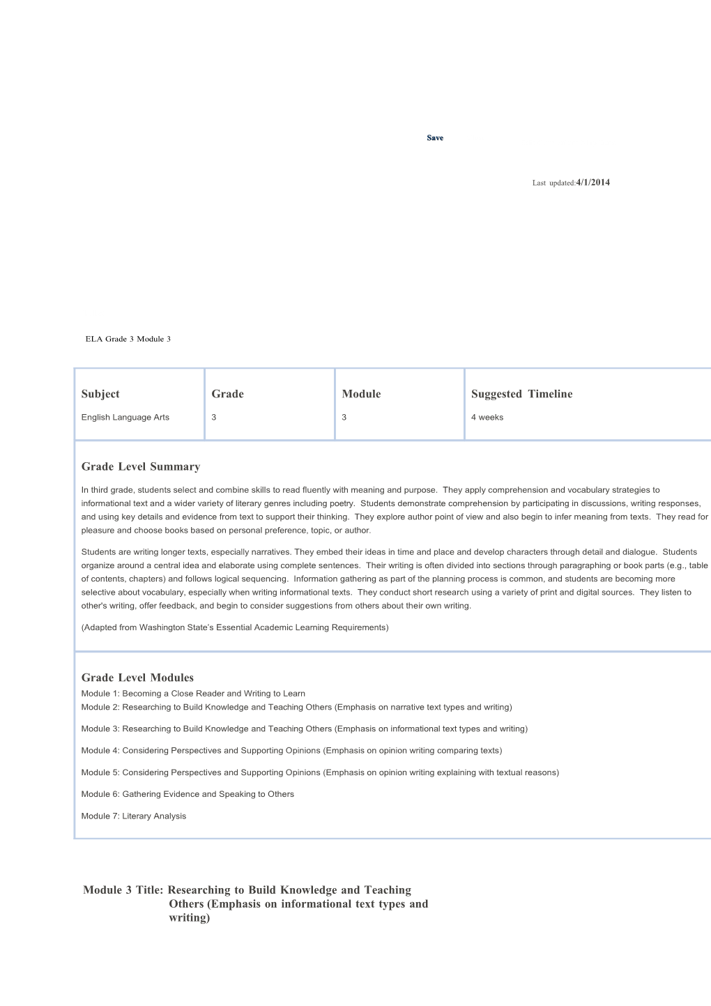 Save Close Edit Curriculum Map Data s1