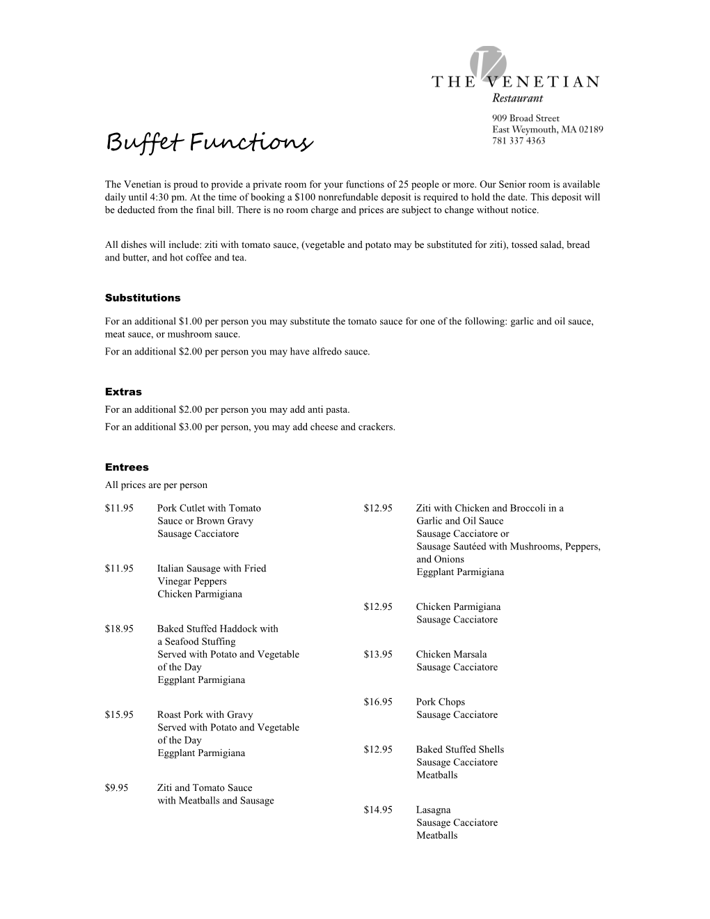 Buffet Functions