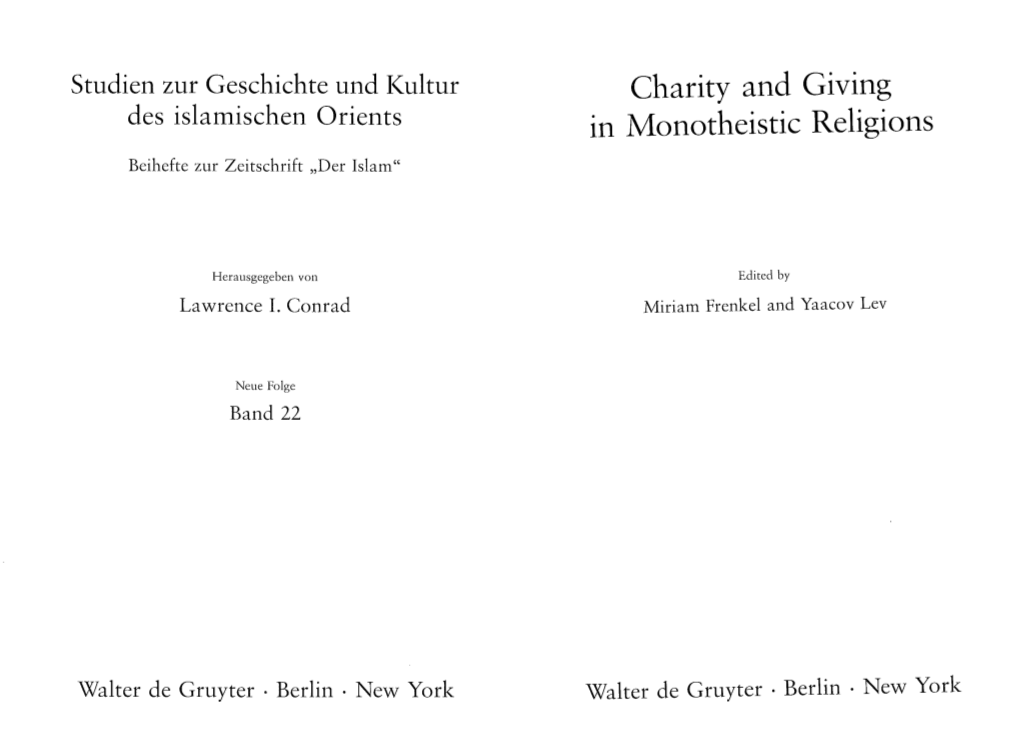 Charity and Giving in Monotheistic Religions