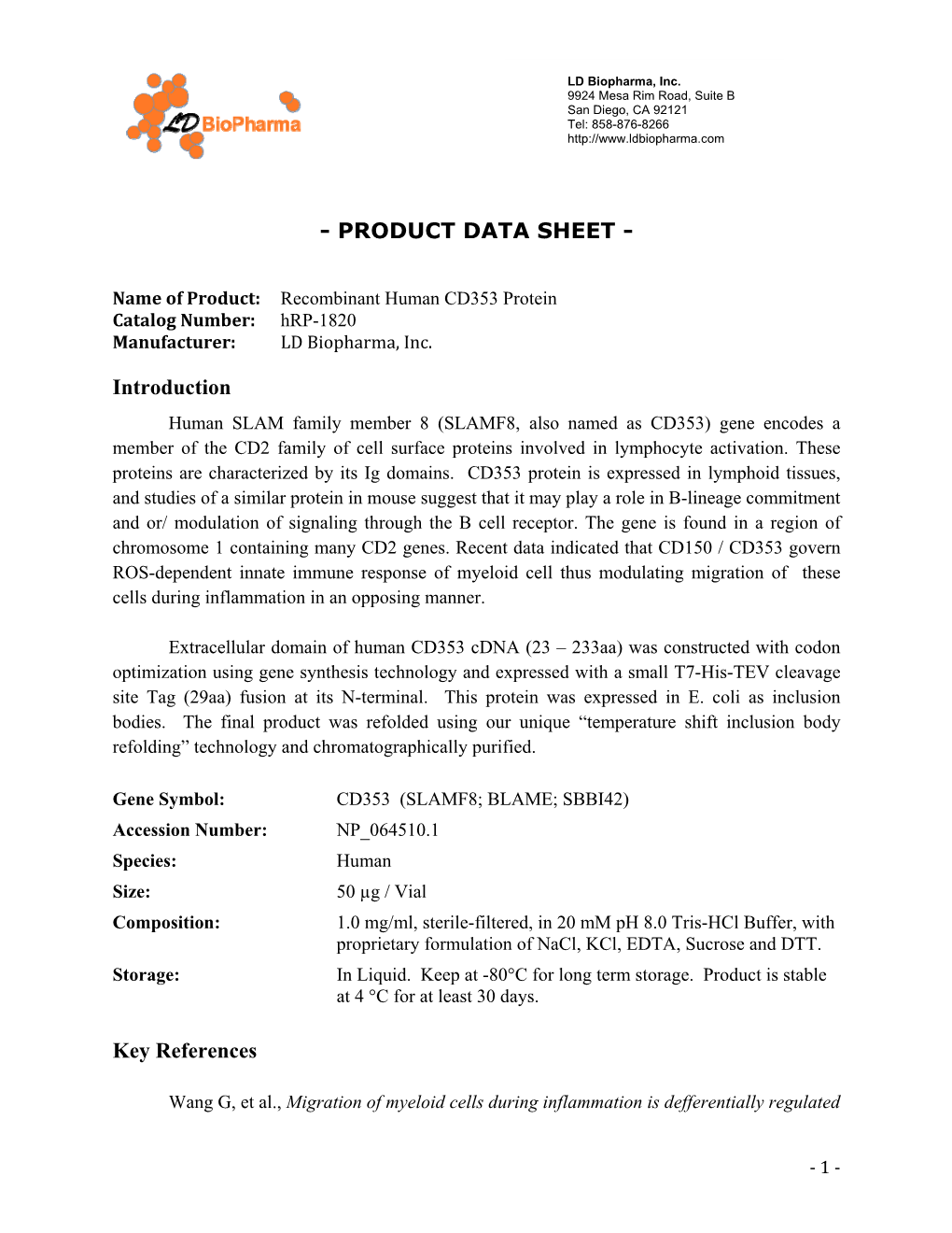 Product Data Sheet