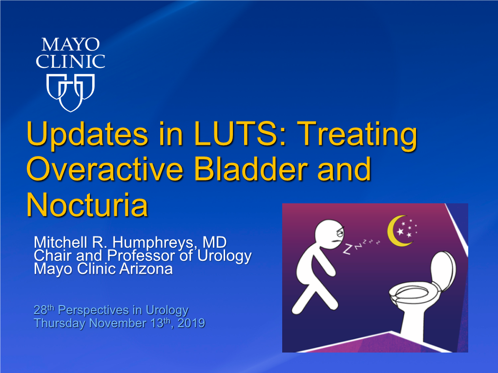 Treating Overactive Bladder and Nocturia Mitchell R