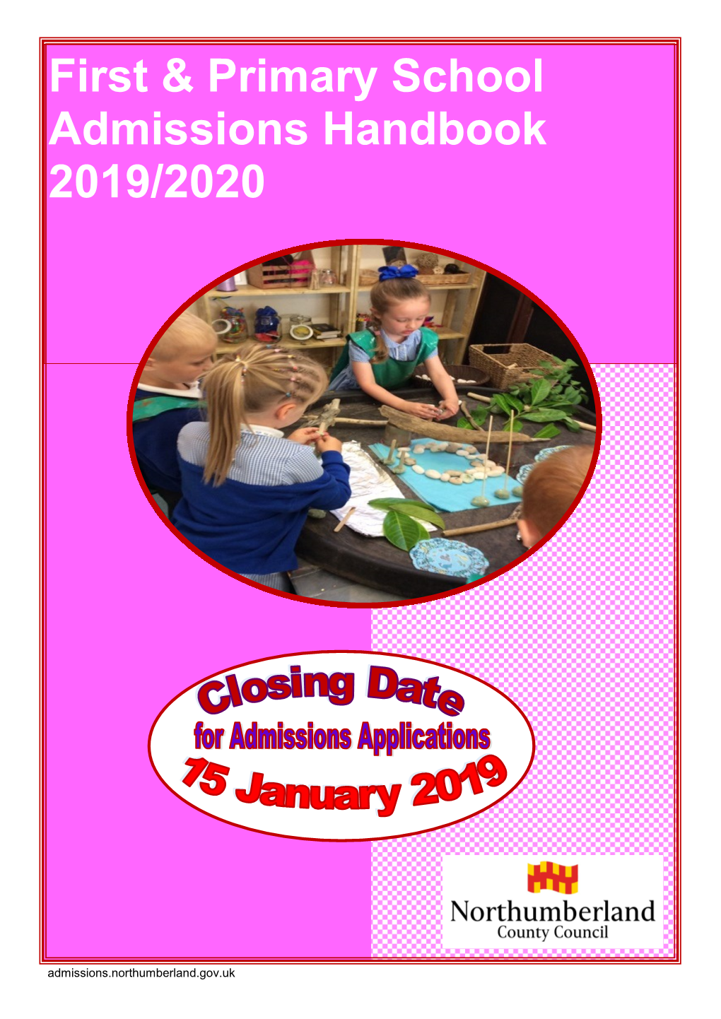 First & Primary School Admissions Handbook 2019/2020