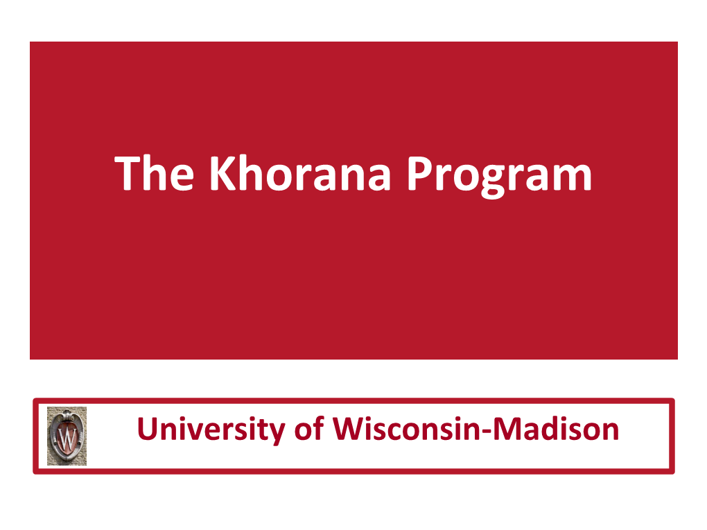 The Khorana Program