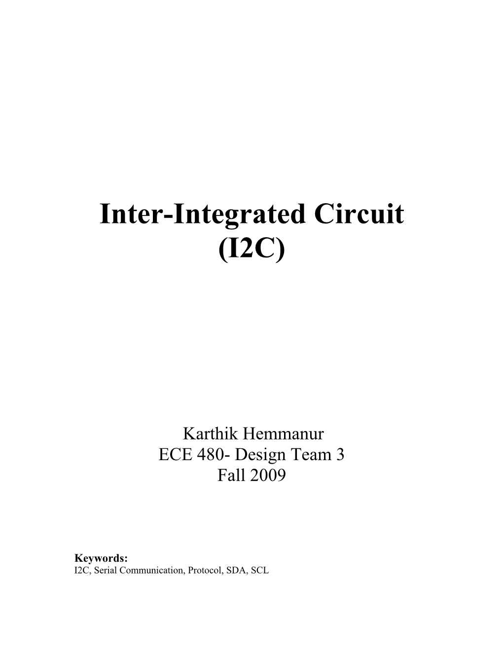 Inter-Integrated Circuit (I2C)