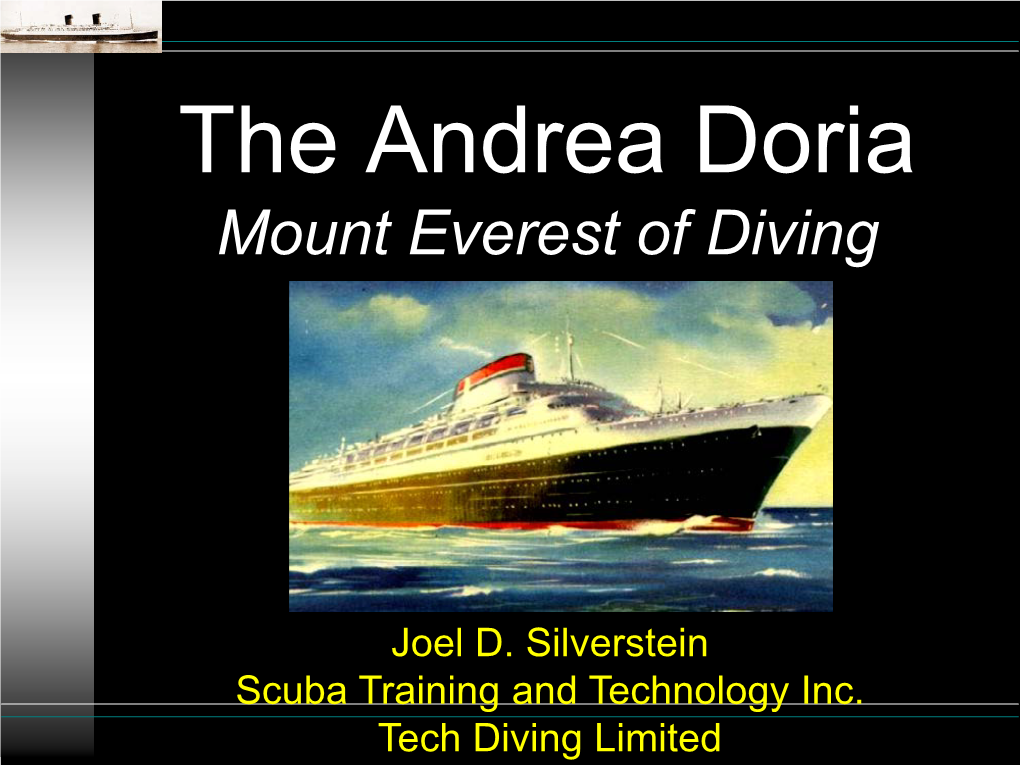 Andrea Doria Mount Everest of Diving