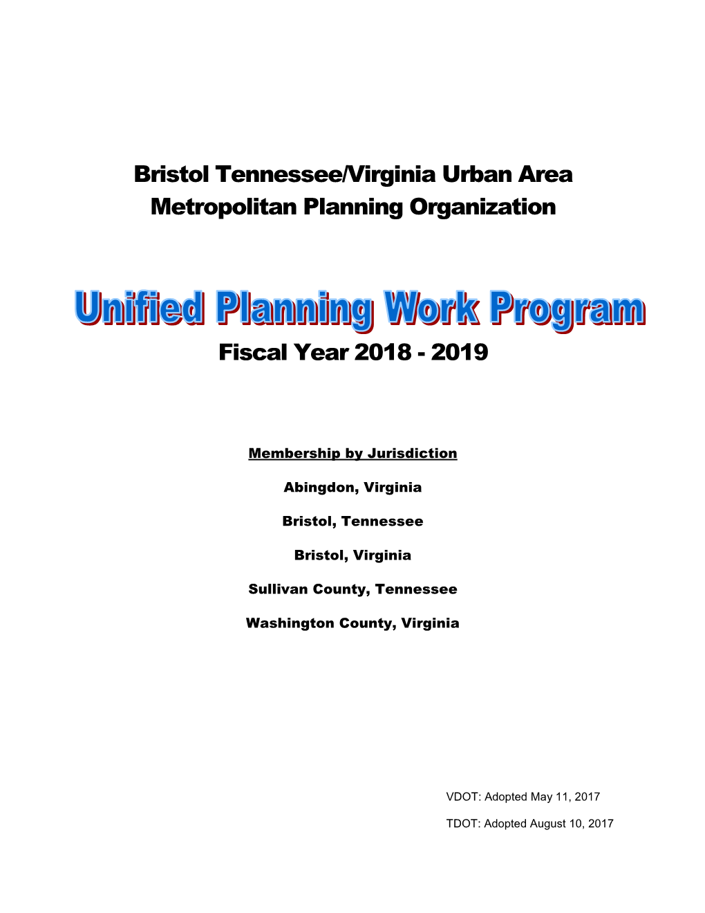 Bristol Tennessee/Virginia Urban Area Metropolitan Planning Organization