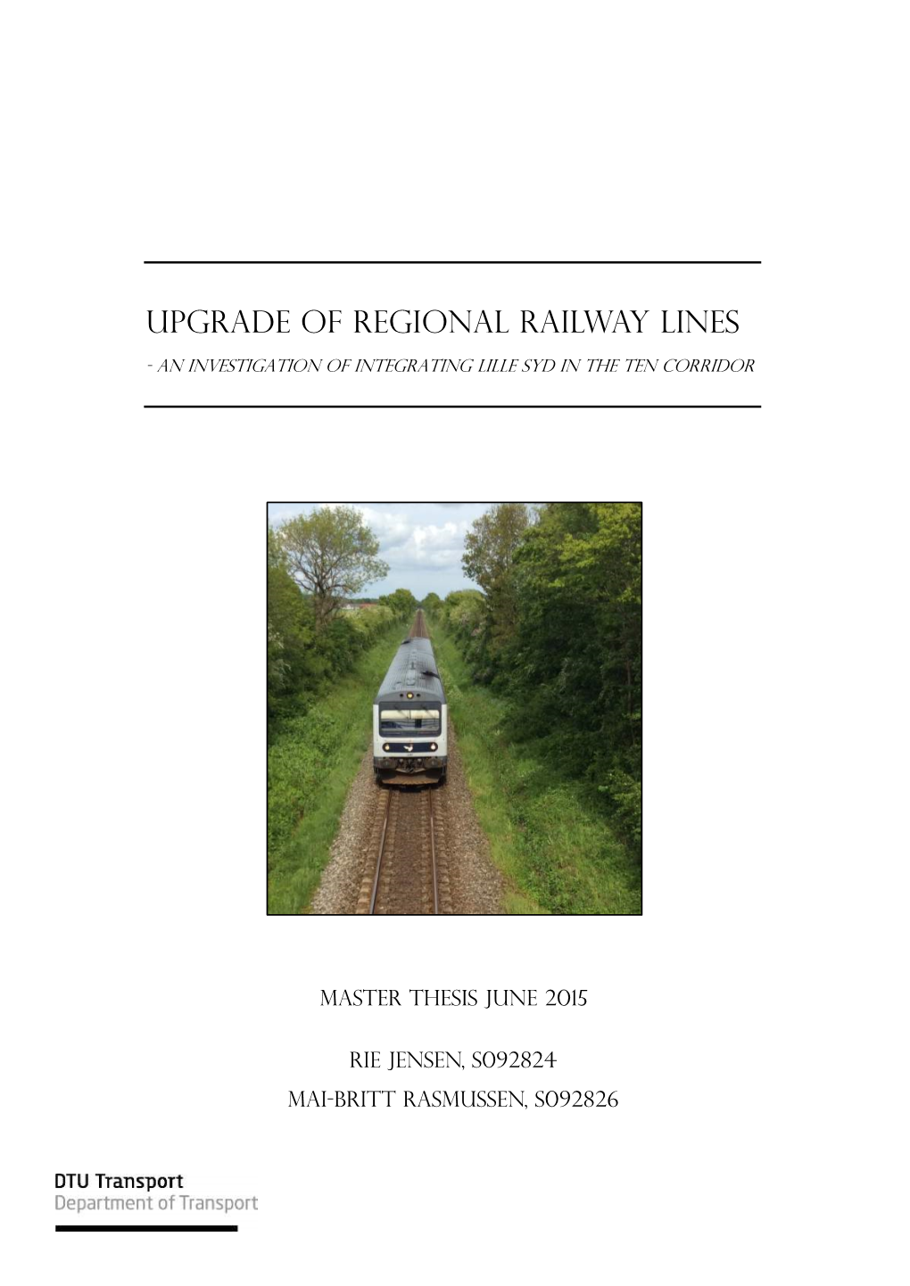 Upgrade of Regional Railway Lines