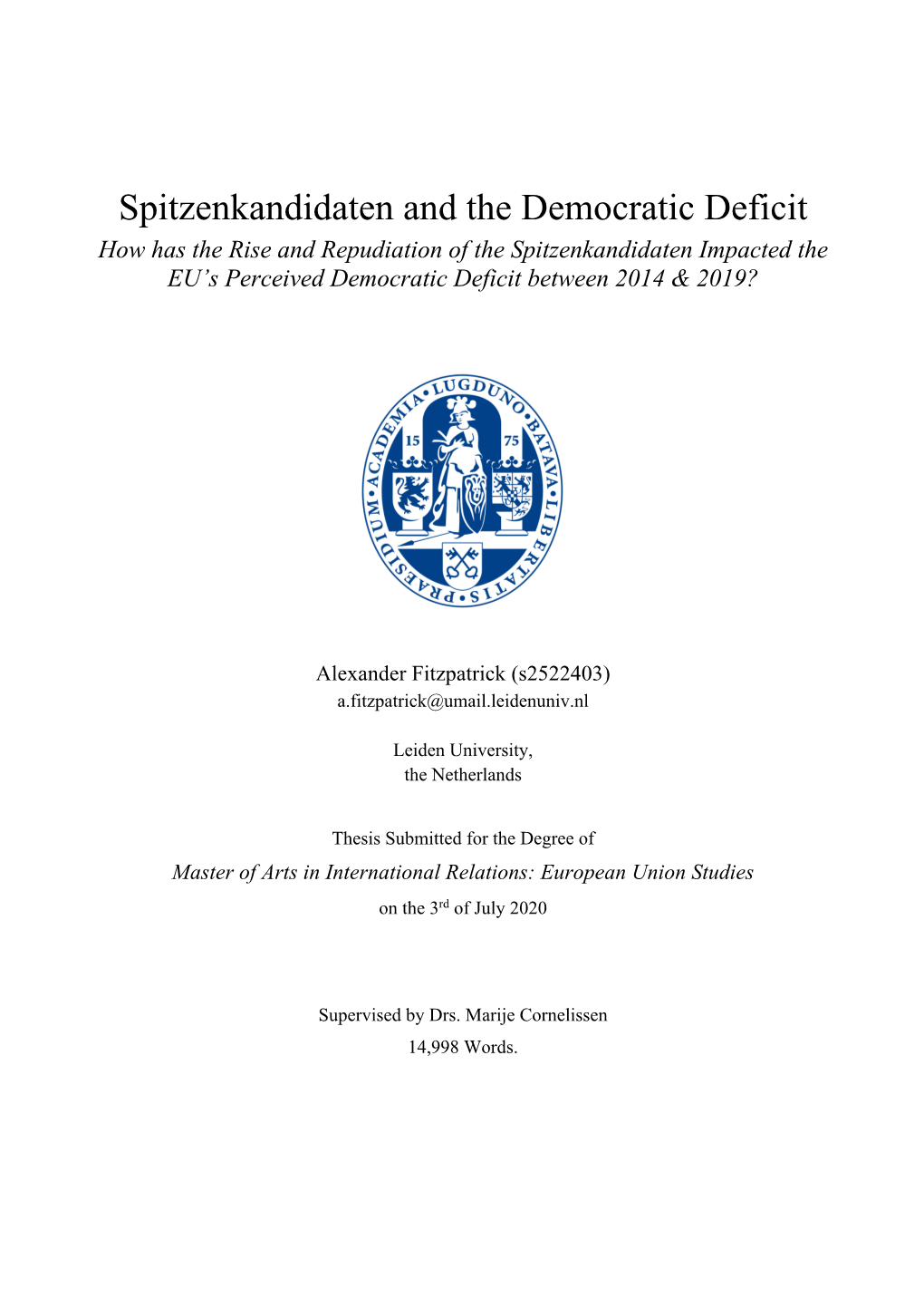 Spitzenkandidaten and the Democratic Deficit