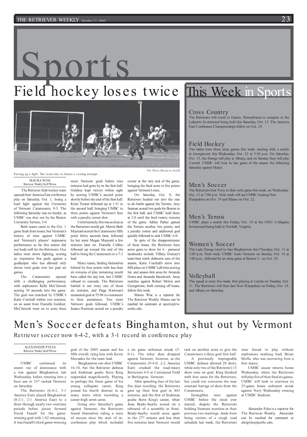 Field Hockey Loses Twice This Week in Sports