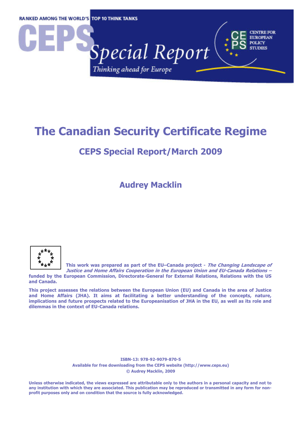 The Canadian Security Certificate Regime