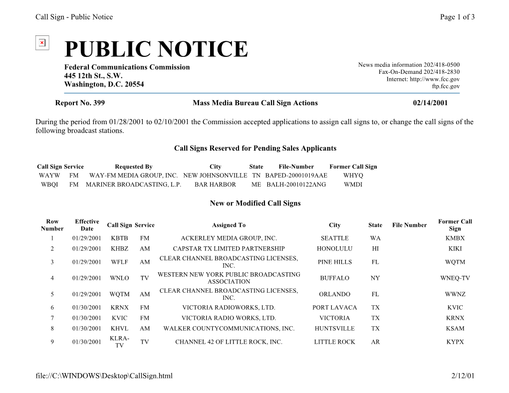 Public Notice Page 1 of 3