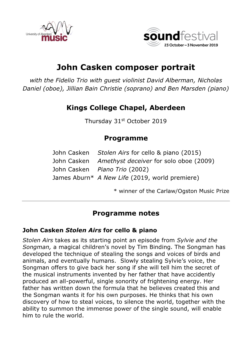 John Casken Composer Portrait