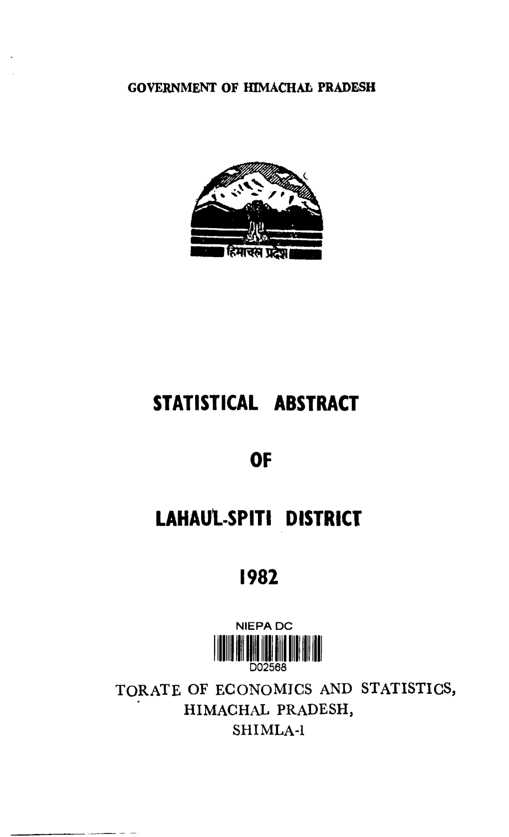 Statistical Abstract of Lahauispiti District 1982