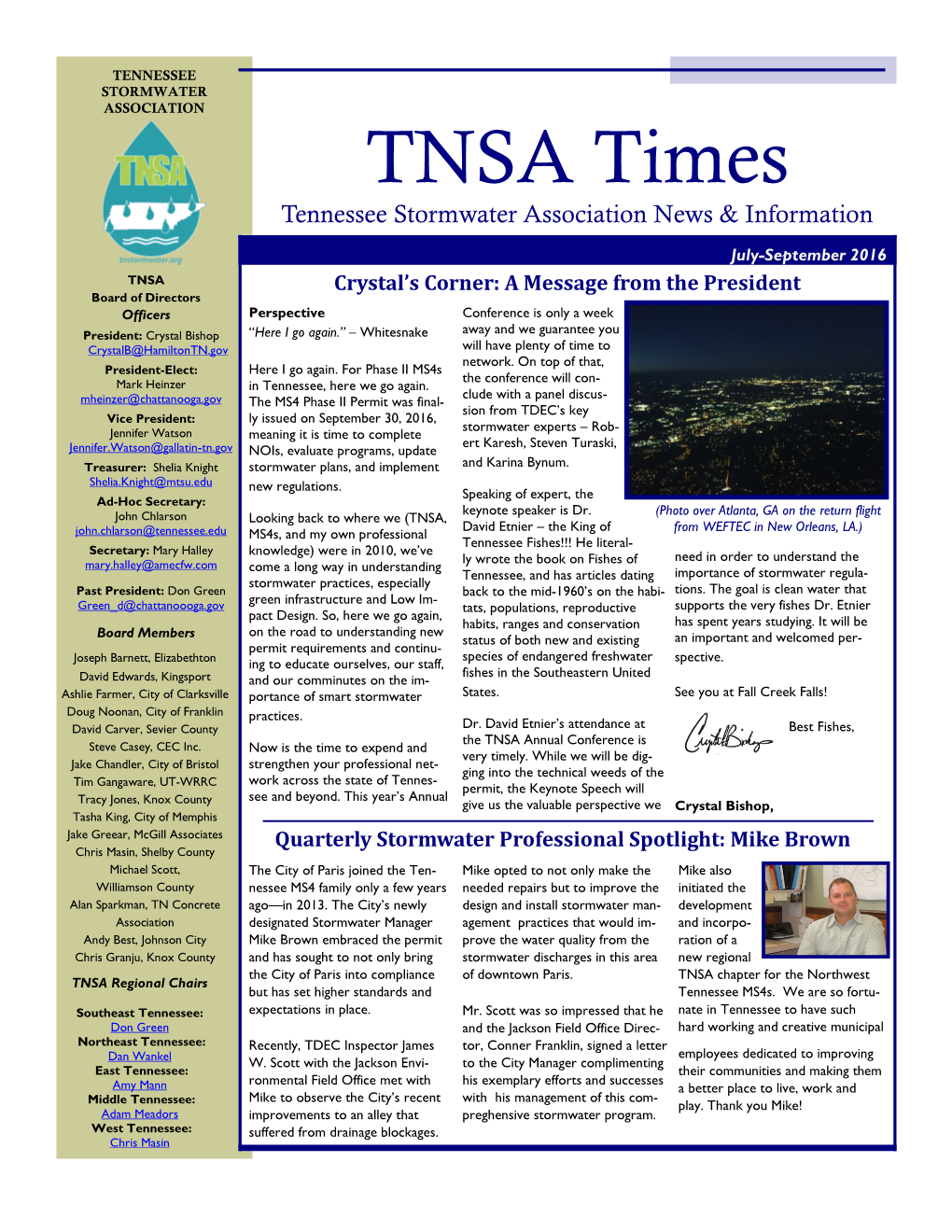 TNSA Times Tennessee Stormwater Association News & Information