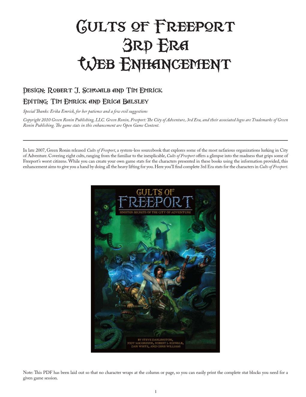 Cults of Freeport 3Rd Era Web Enhancement